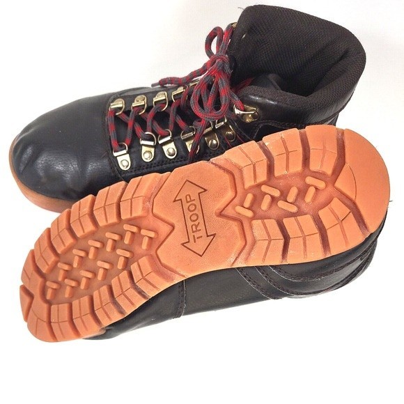 World of Troop Expo Mens Boots Size 8 Medium Brown Red Gold Retro Style - Picture 7 of 14